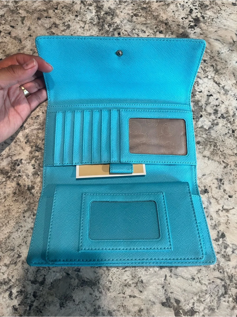 Michael Kors Turquoise Saffiano Leather Phone Case Wallet